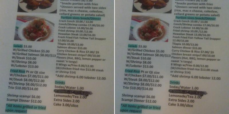 Creative Kitchens Menu