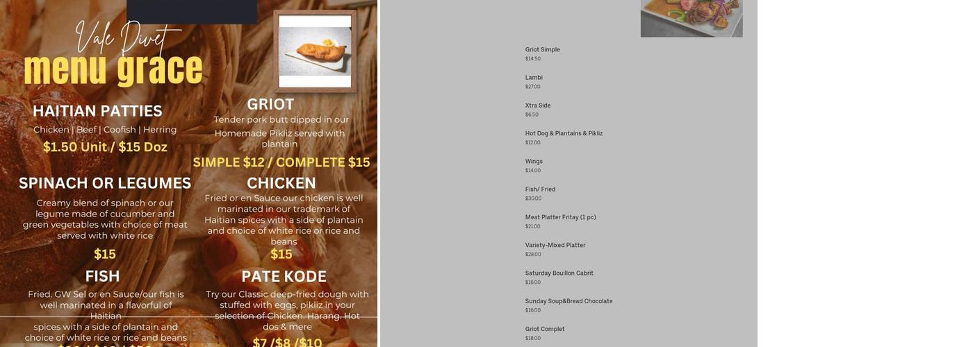 Grace Bakery & Cafe Menu