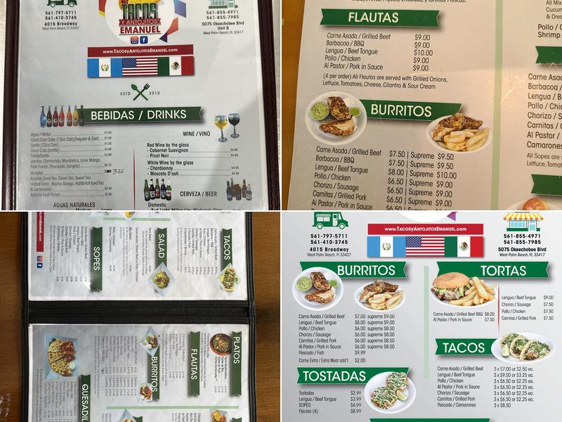 Tacos y Antojitos Emanuel Restaurant Menu