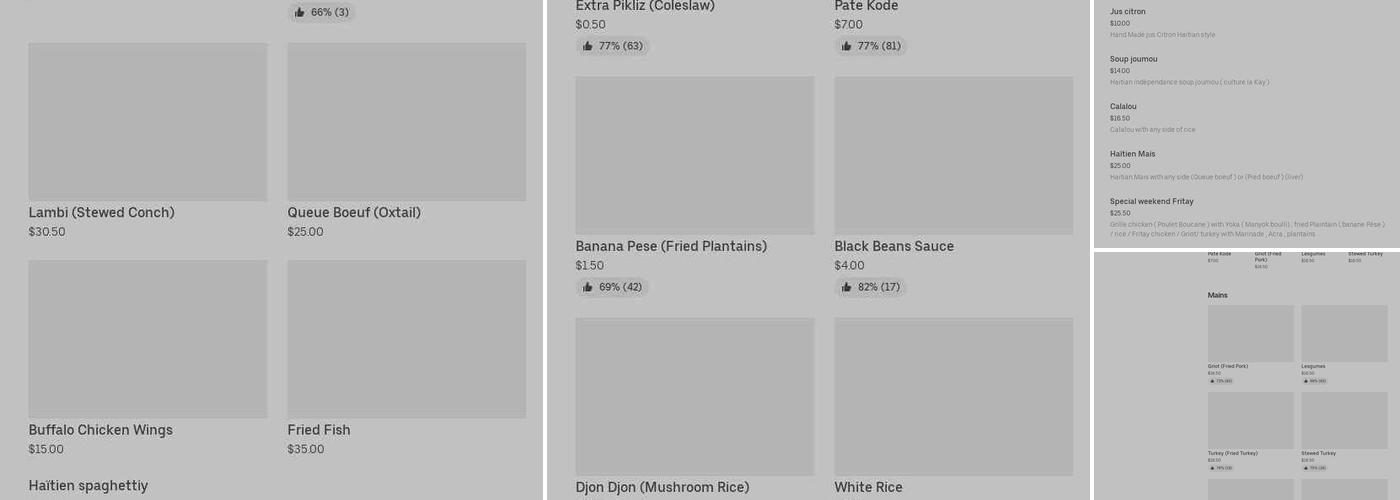 Grace Caribbean Menu