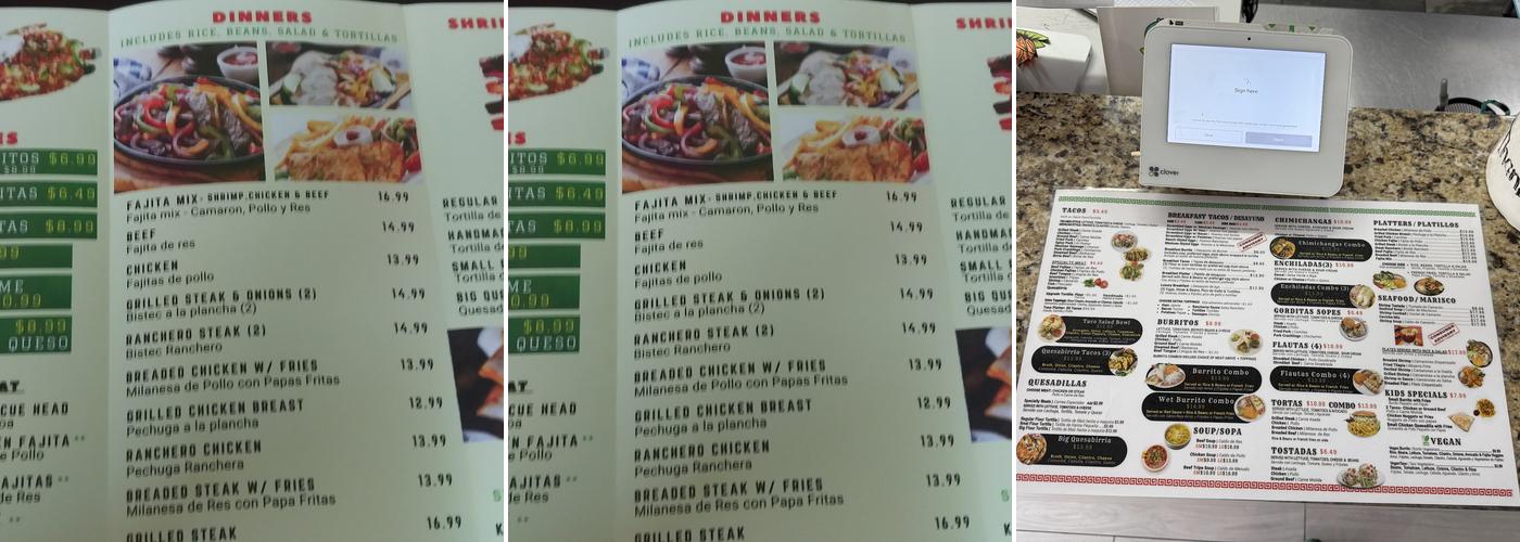 Tacos Al Carbon Restaurant (South) supertacos Menu