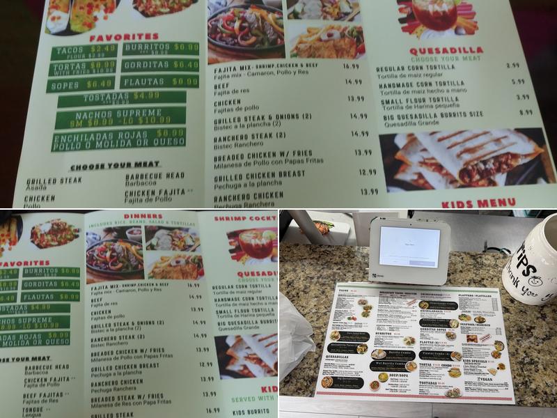 Tacos Al Carbon Restaurant (South) supertacos Menu