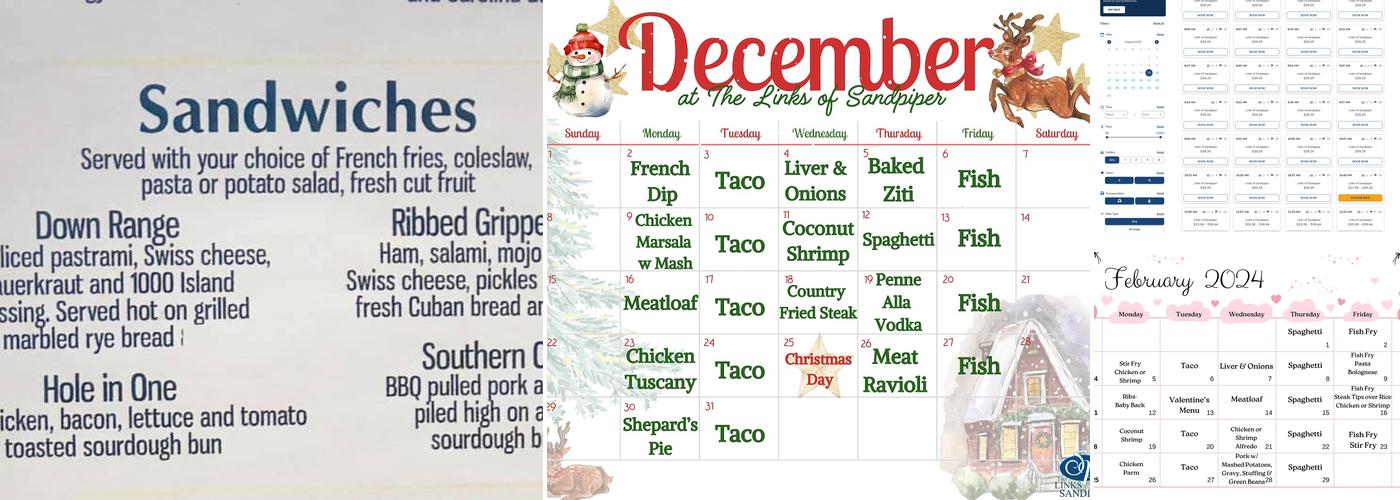 Links of Sandpiper Menu