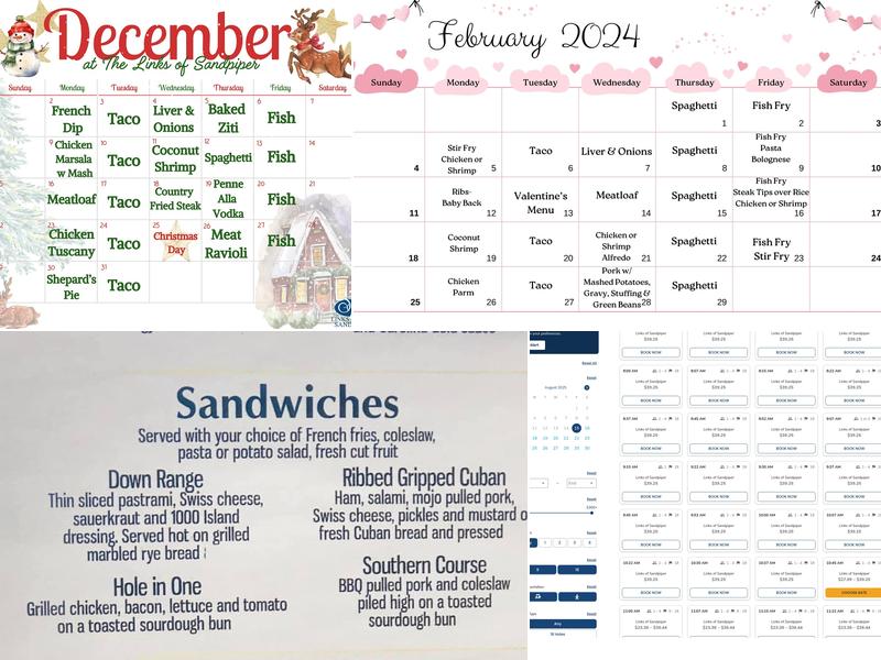 Links of Sandpiper Menu