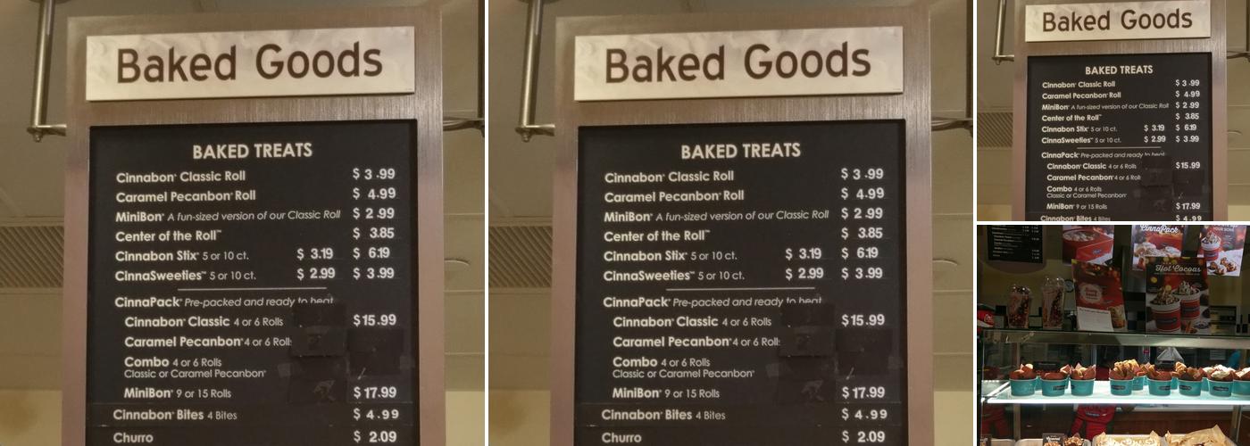 Cinnabon Menu