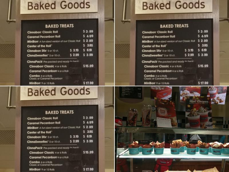 Cinnabon Menu