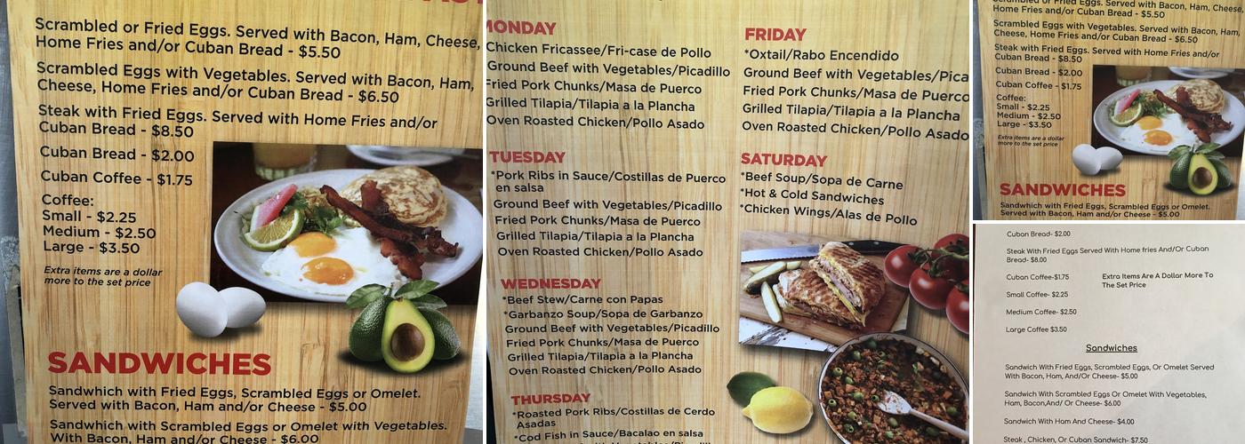 Joadis Grocery & Restaurant Menu