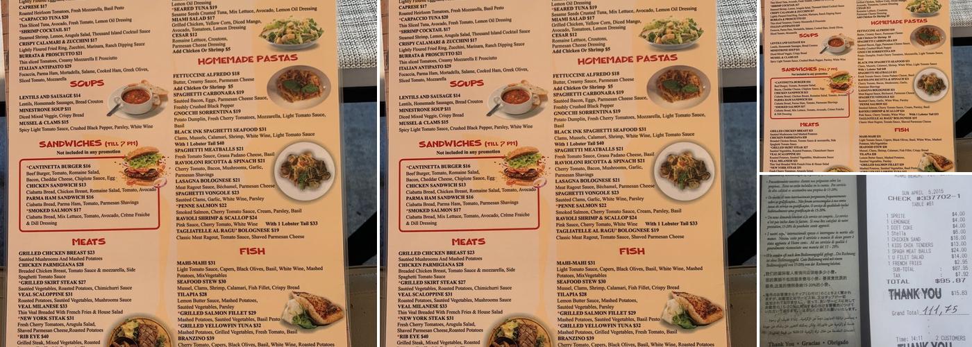 Cantinetta Menu