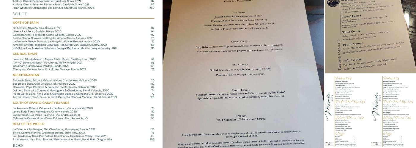 Mareva1939 Menu