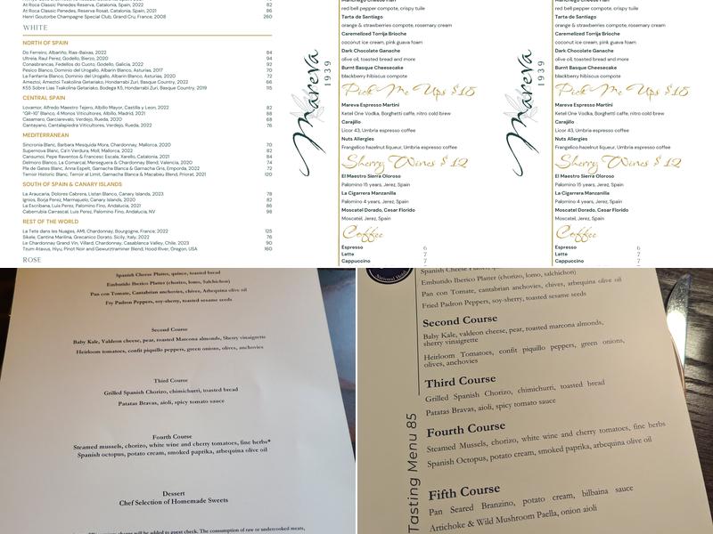 Mareva1939 Menu
