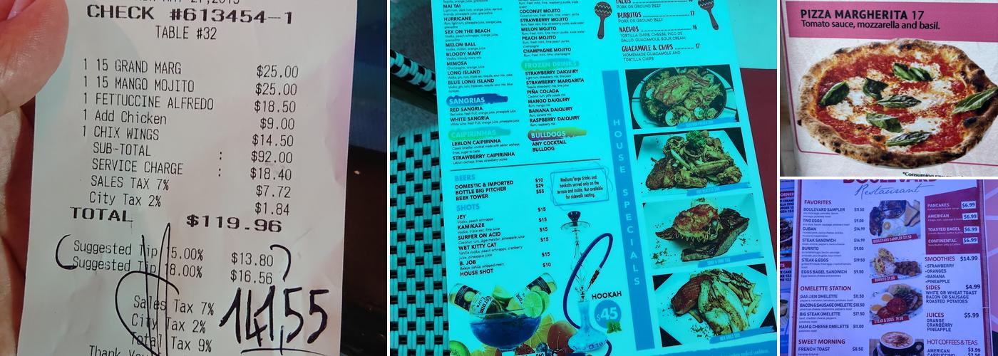 Boulevard Restaurant Menu