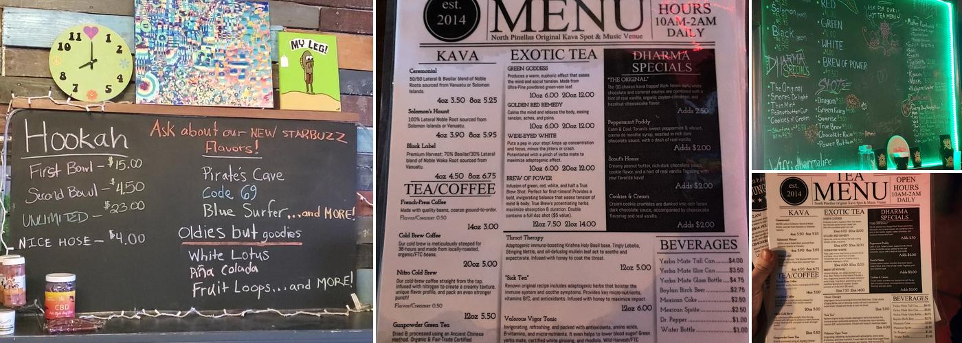 Dharma Kava Lounge Menu