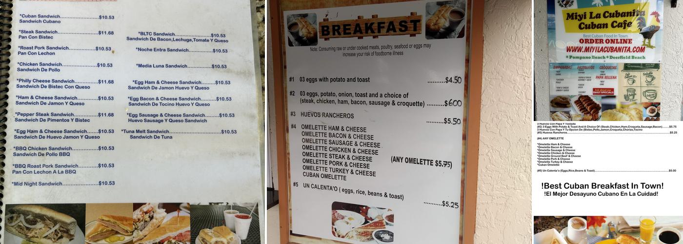 Miyi La Cubanita Menu