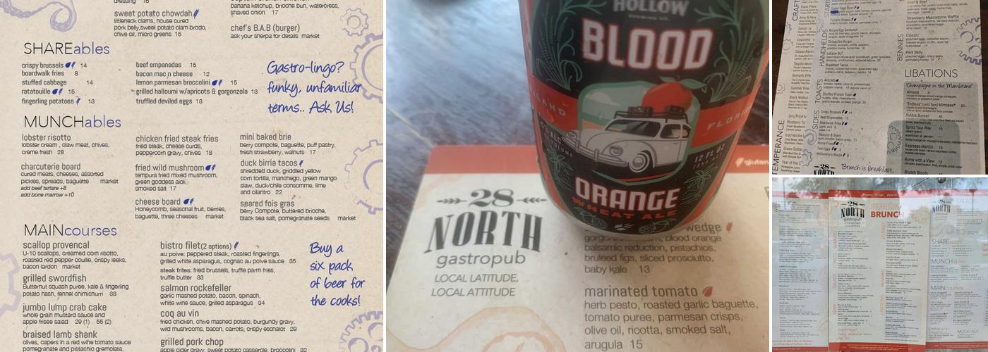 28 North Gastropub Menu