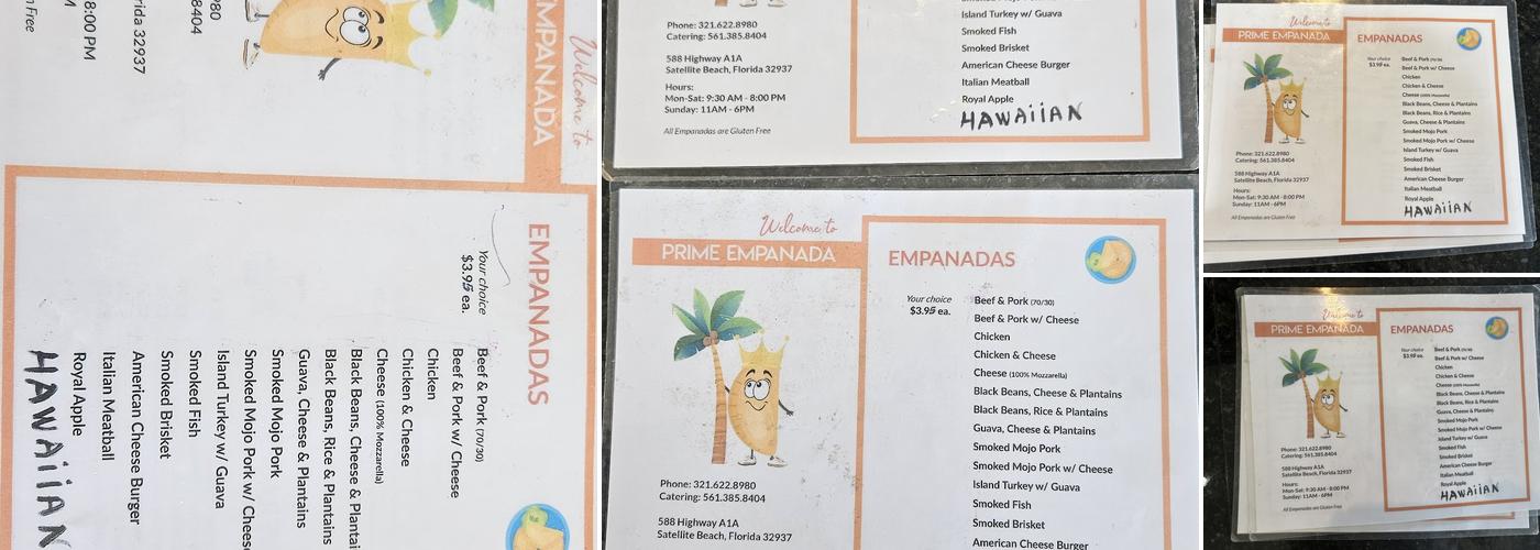 Prime Empanada & Catering Menu