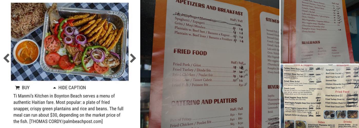 Ti Manmi’s Kitchen Boynton Menu