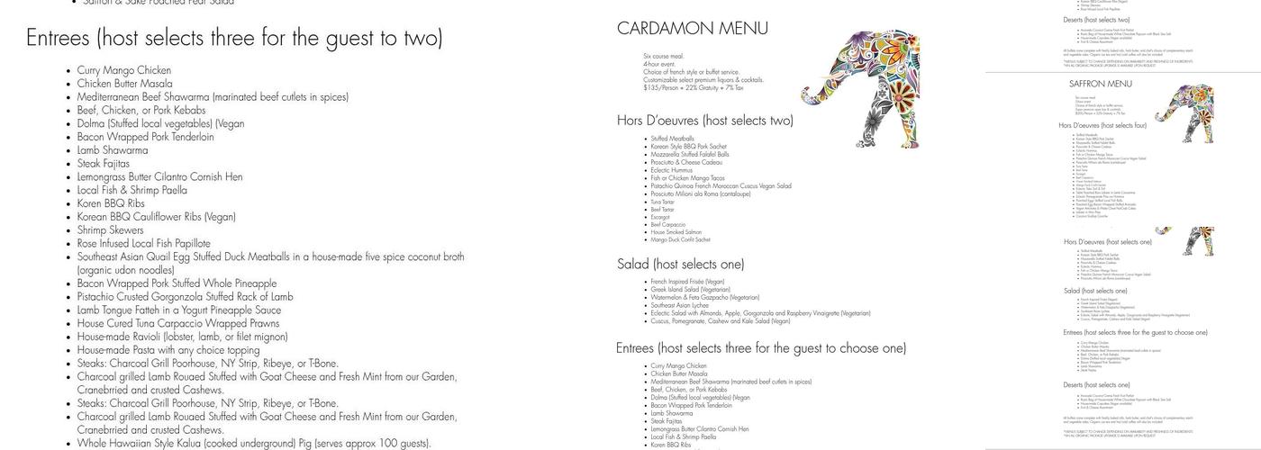 Eclectic Eats Catering & Private Events Menu