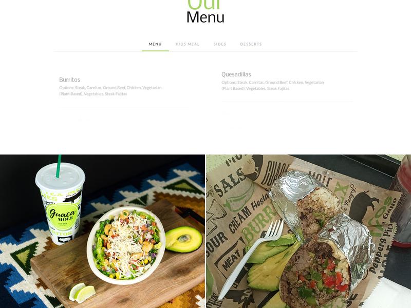 Guaca-Mole Menu