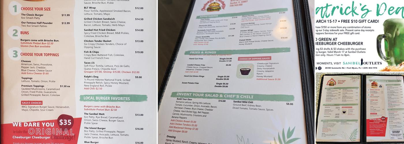 Cheeburger Cheeburger Menu