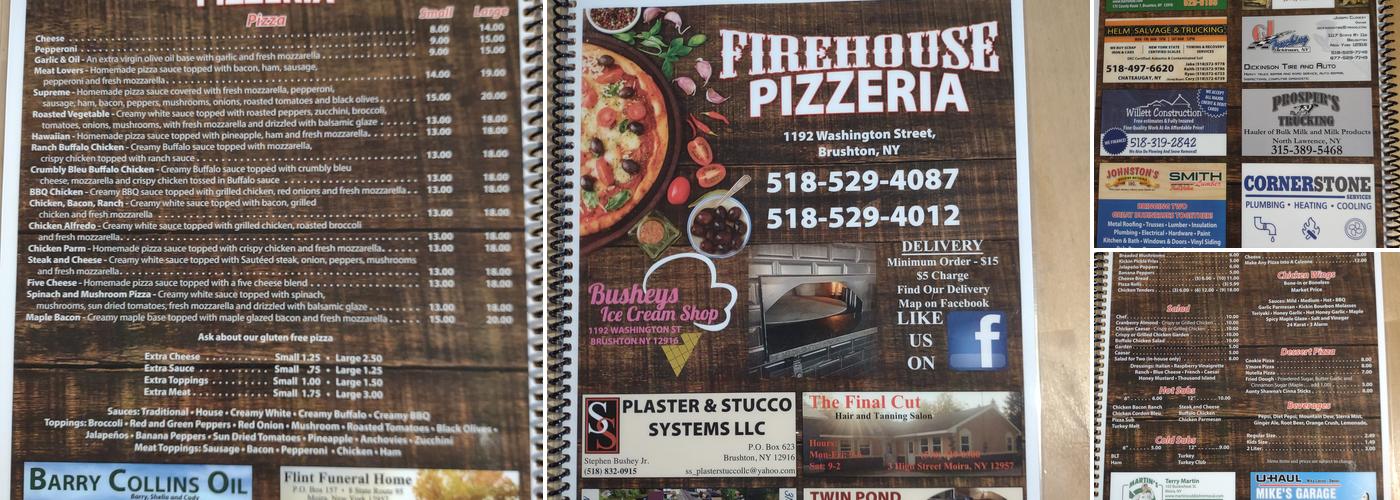 Firehouse Pizzeria Menu