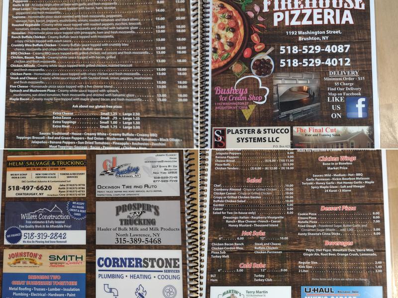 Firehouse Pizzeria Menu