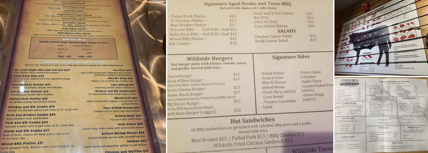 Wild Side BBQ Menu