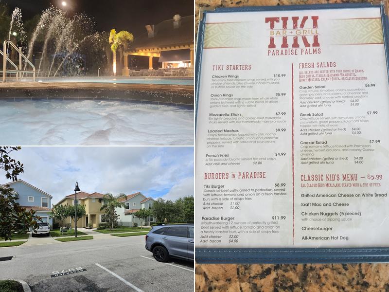 Paradise Palms Resort Menu