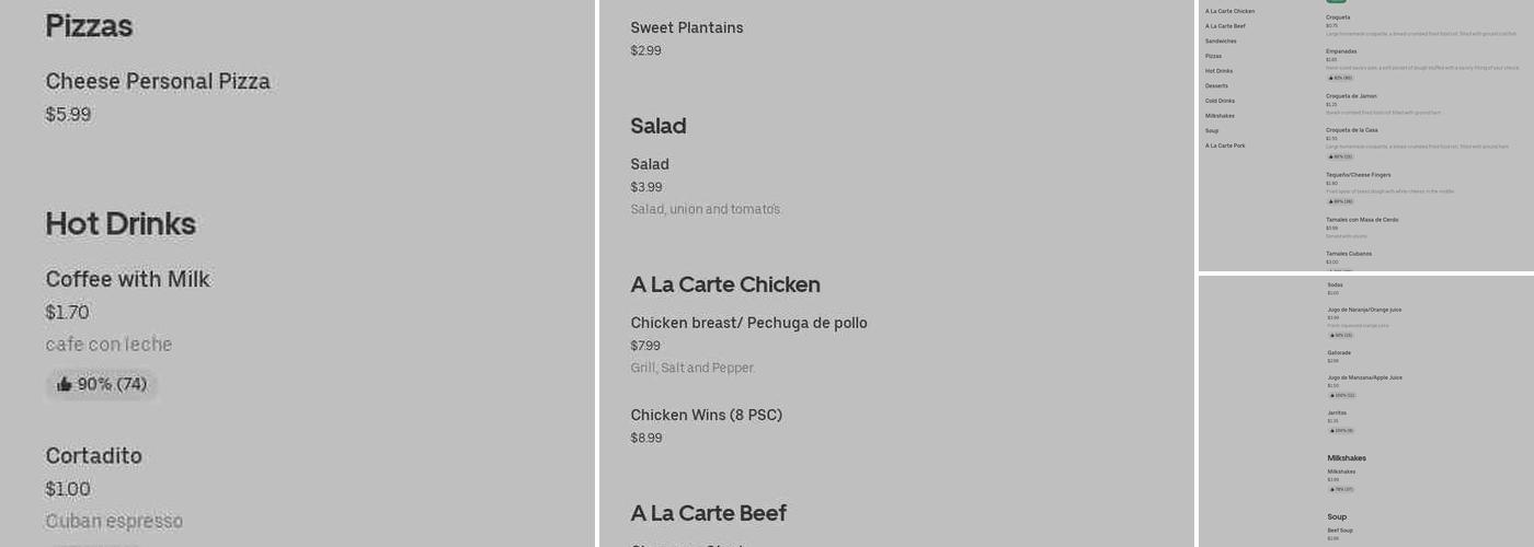 Diaz Restaurant Cafe Menu