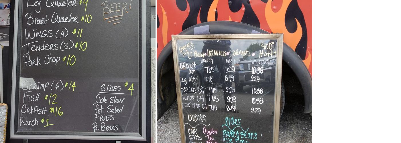 400 Degrees Menu