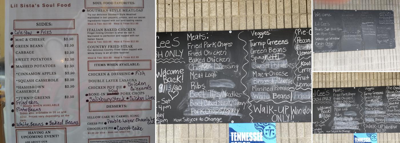Lil Cee's Menu
