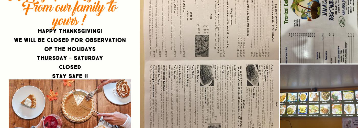 Tropical Delight Menu