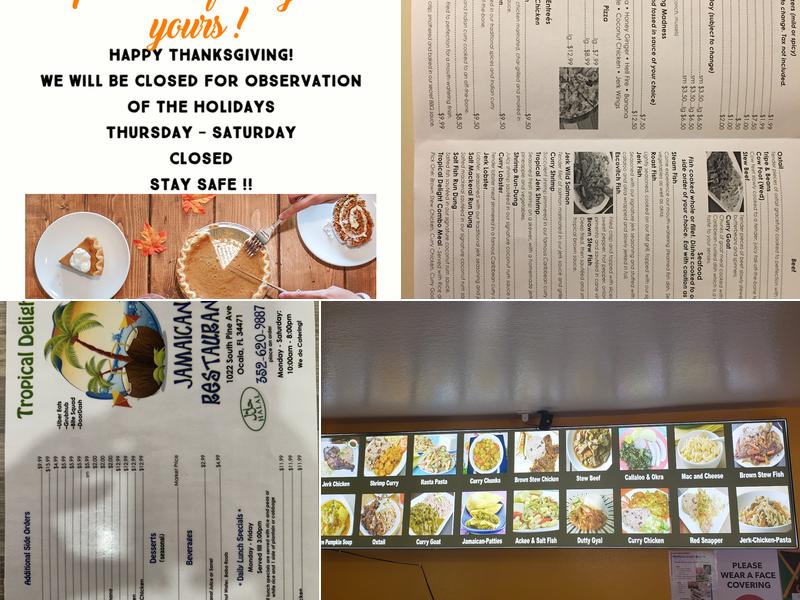 Tropical Delight Menu