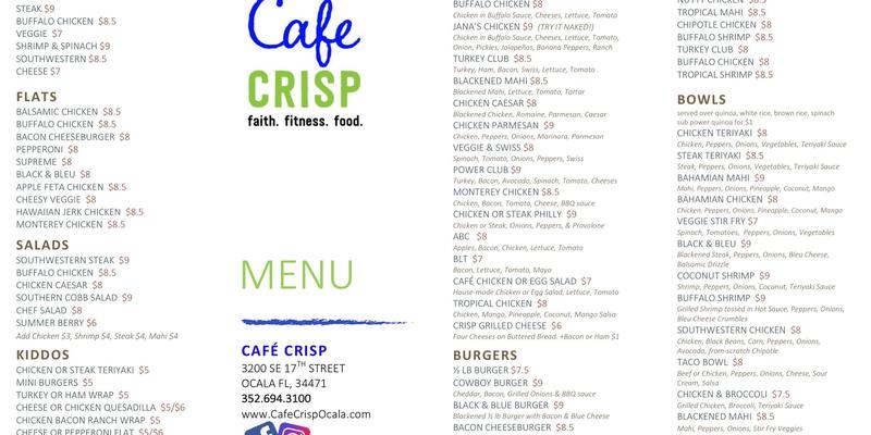 Cafe Crisp Menu