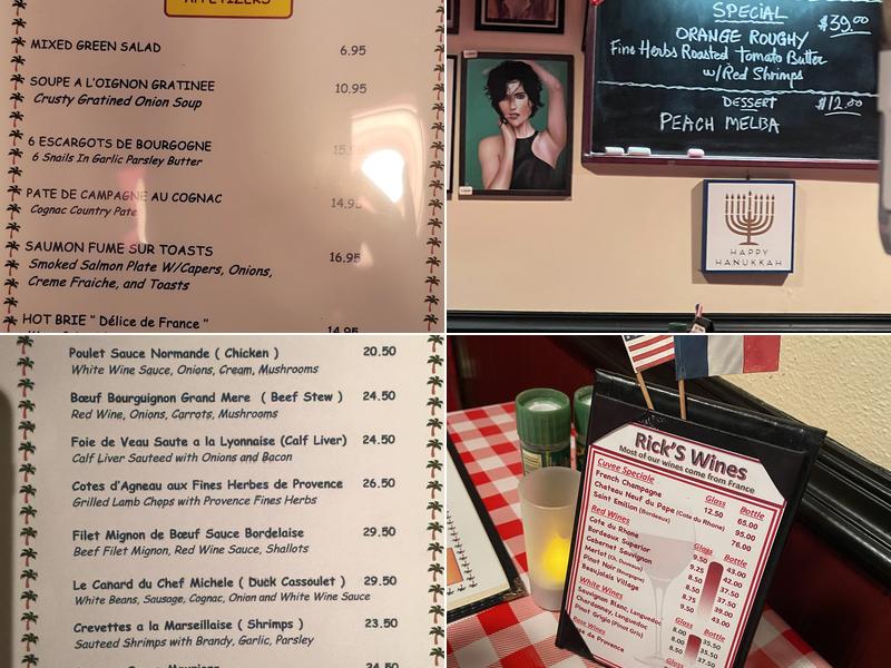 Rick's Restaurant Menu