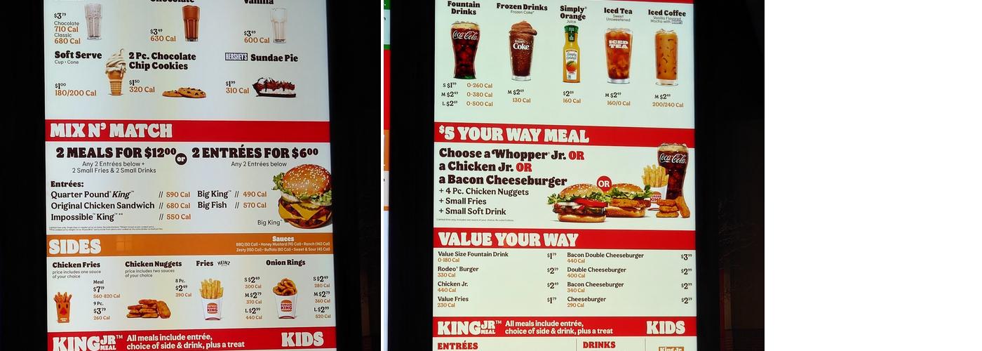 Burger King Menu