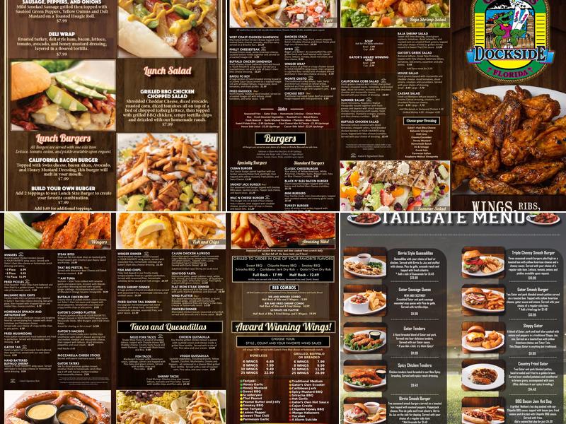 Gator's Dockside Menu