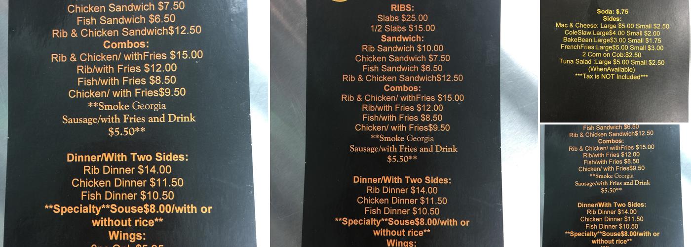 Chef Dad's BBQ Menu