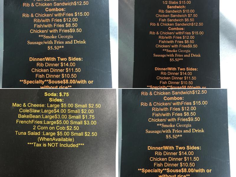 Chef Dad's BBQ Menu