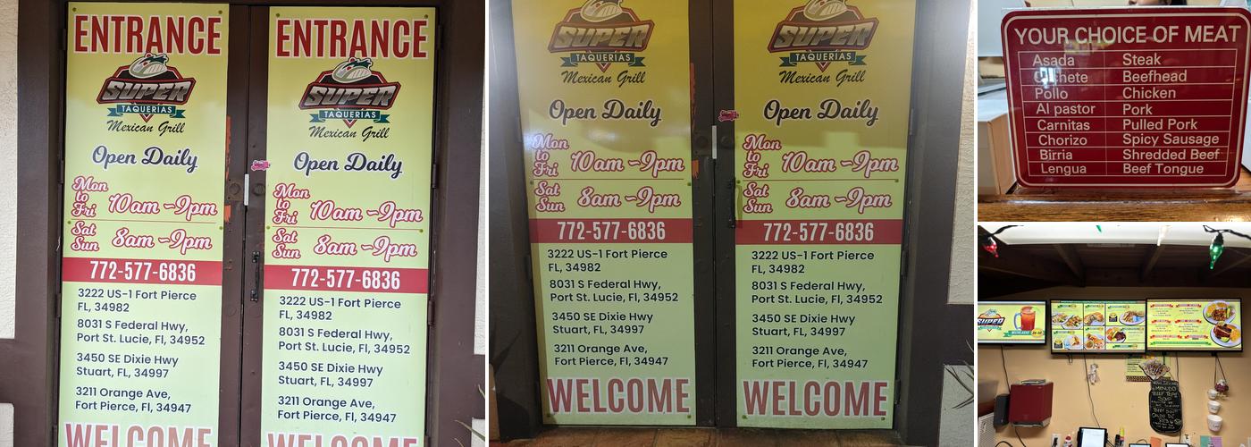 Super Taquerias Menu