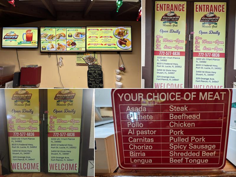 Super Taquerias Menu