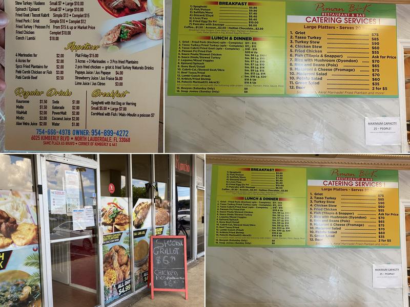 Piman B & K Restaurant Menu