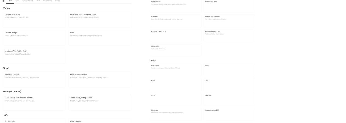 La Belle Venus Inc. Menu