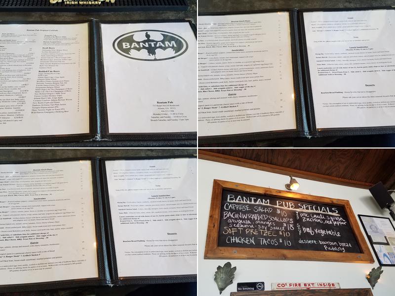 Bantam Pub Menu