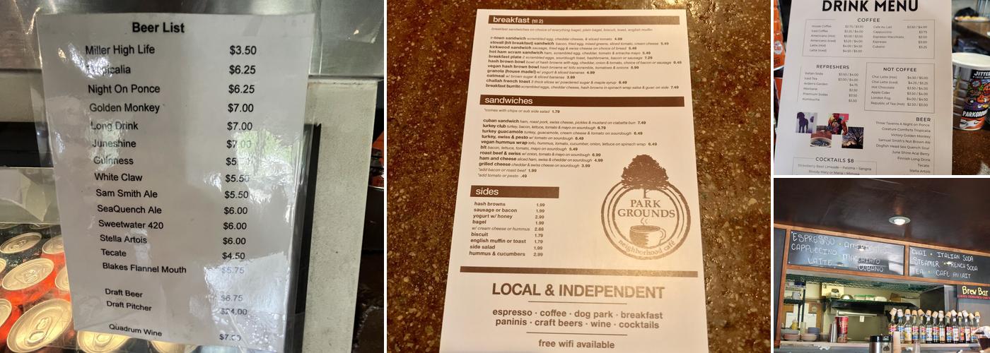 ParkGrounds Menu