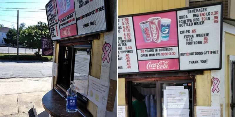 World Famous Hot Dogs Menu