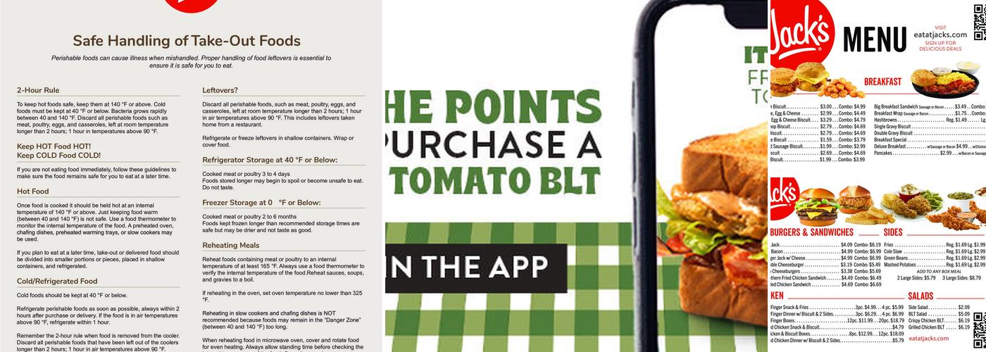 Jack's Menu