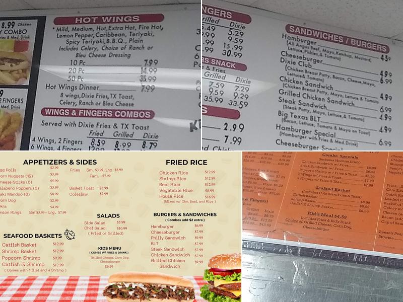 Dixie Wings Menu