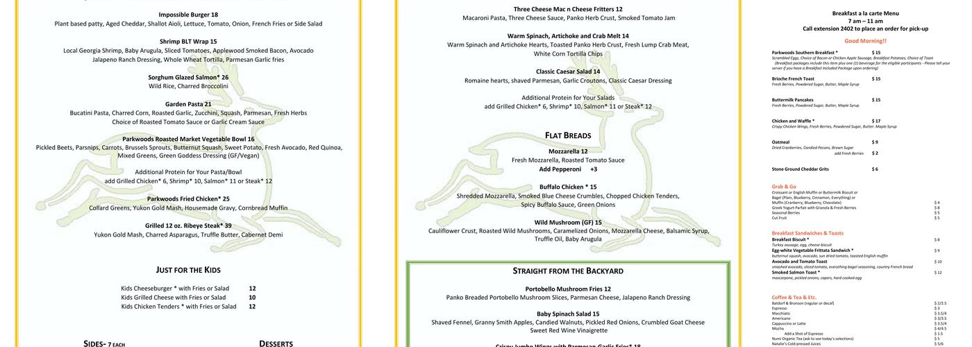 Bistro 55 Menu