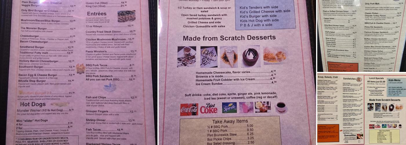 Winston's Food & Spirits Menu