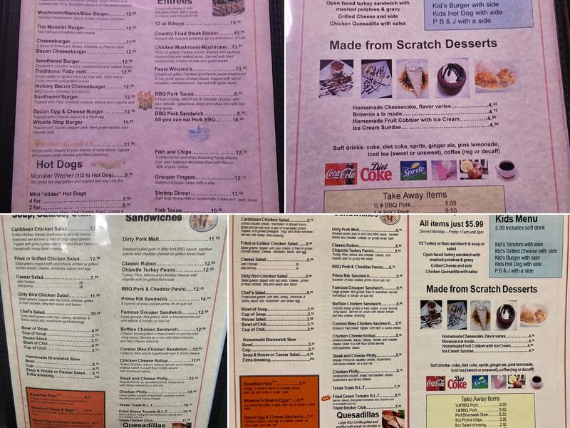 Winston's Food & Spirits Menu